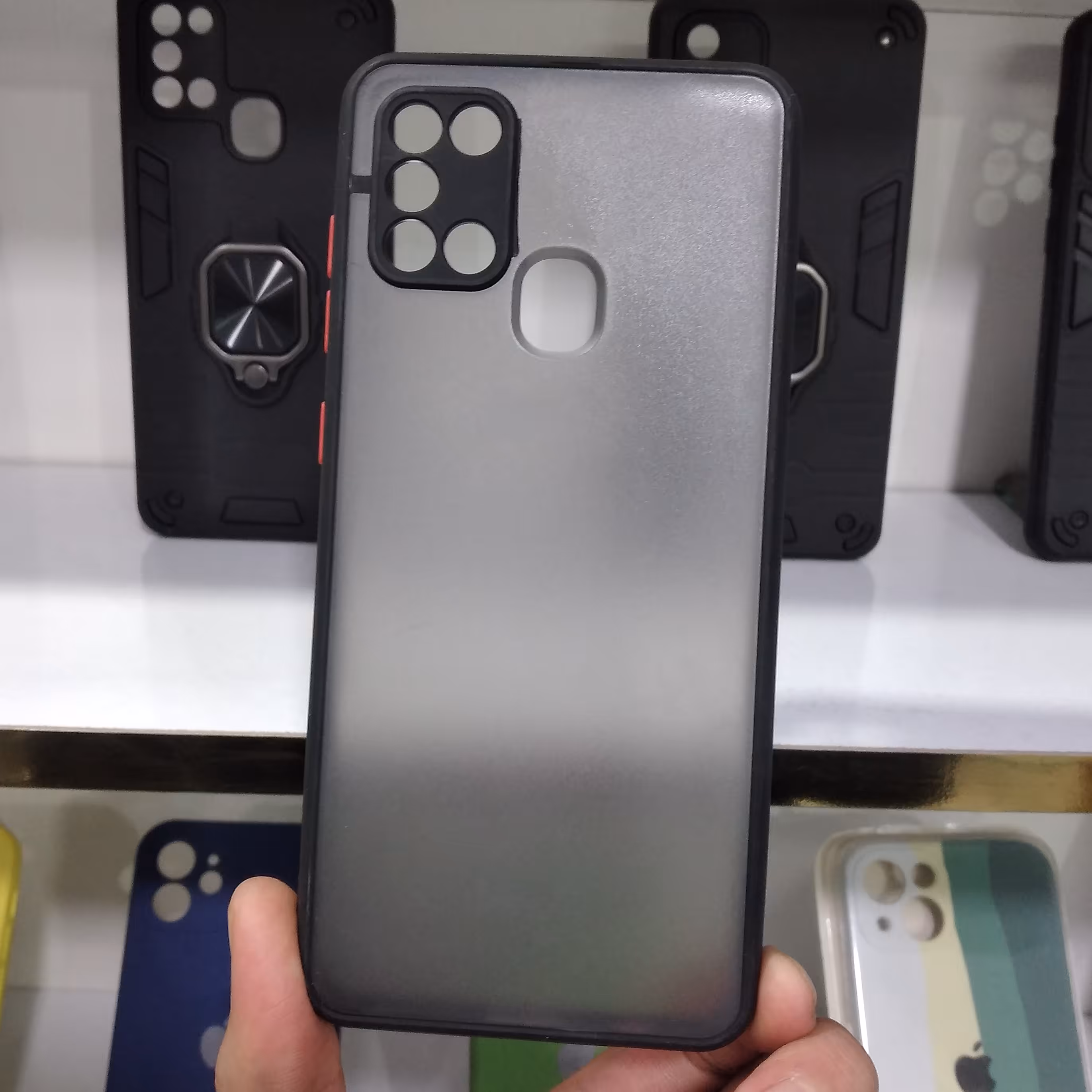 قاب گوشی سامسونگ A21S  پشت مات مشکی