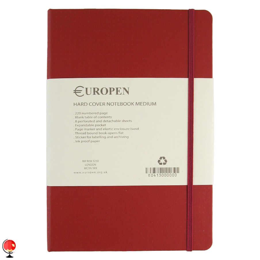دفتر یوروپن مدل Hard Cover Medium رنگ چری