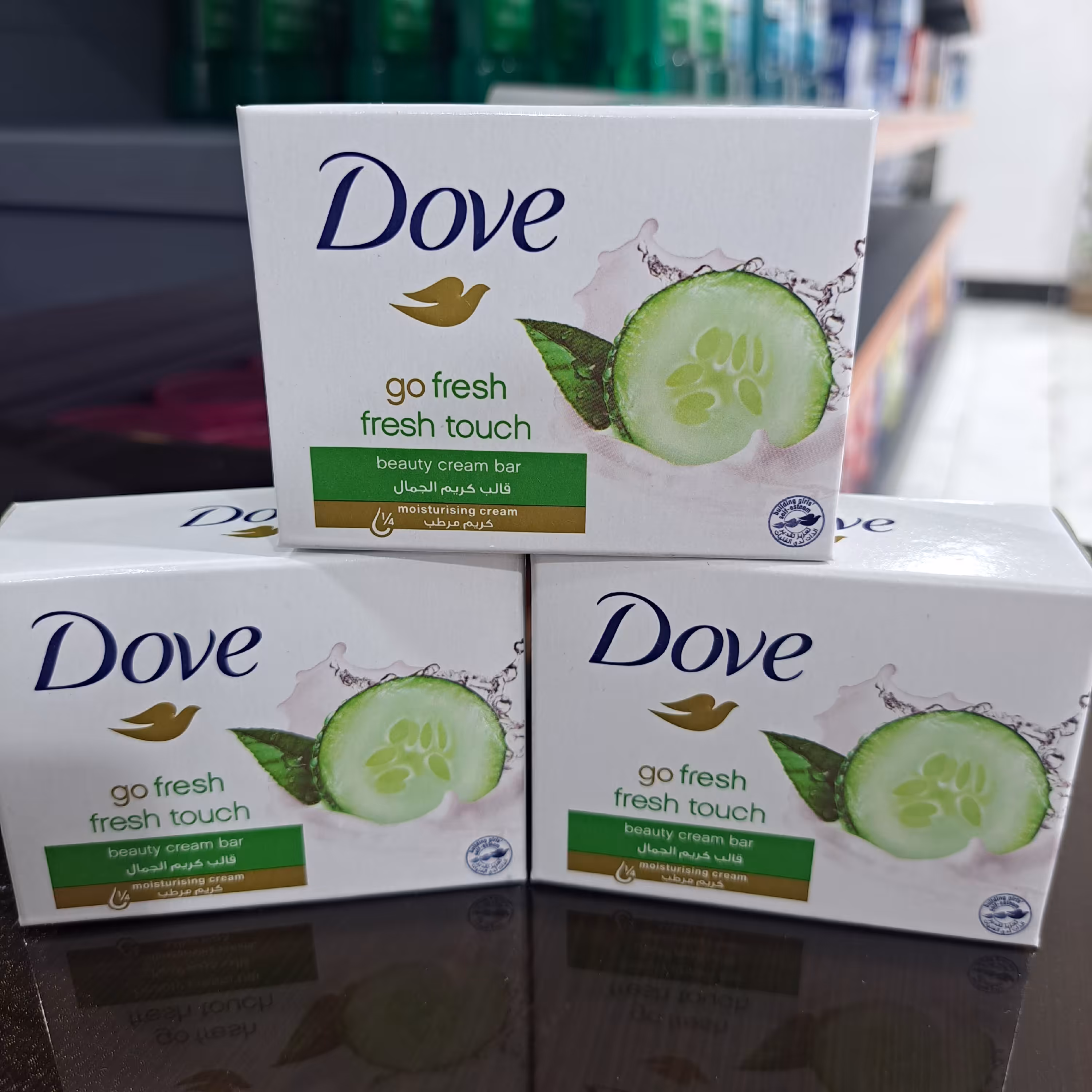 صابون داو مدل go fresh عصاره خیار 100 گرم بسته 4 عددی