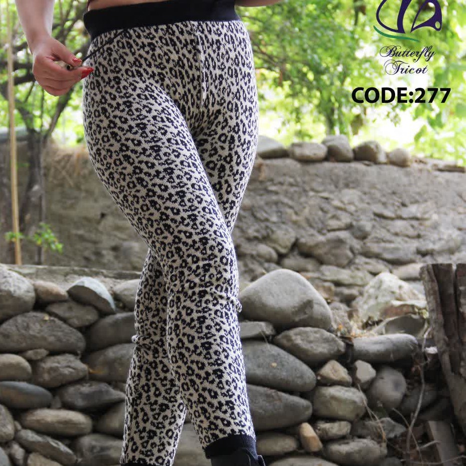 شلوار بافت طرح پلنگی گرم در 5 رنگ مناسب سایز 38 تا 44