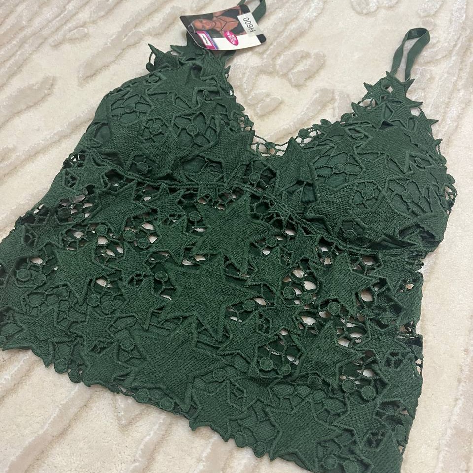 نیم تنه توری ستاره ای سبز
