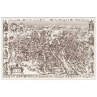 تابلو شاسی پالمیرا طرح نقشه تاریخی پاریس فرانسه کد MAP122 سایز 50X70