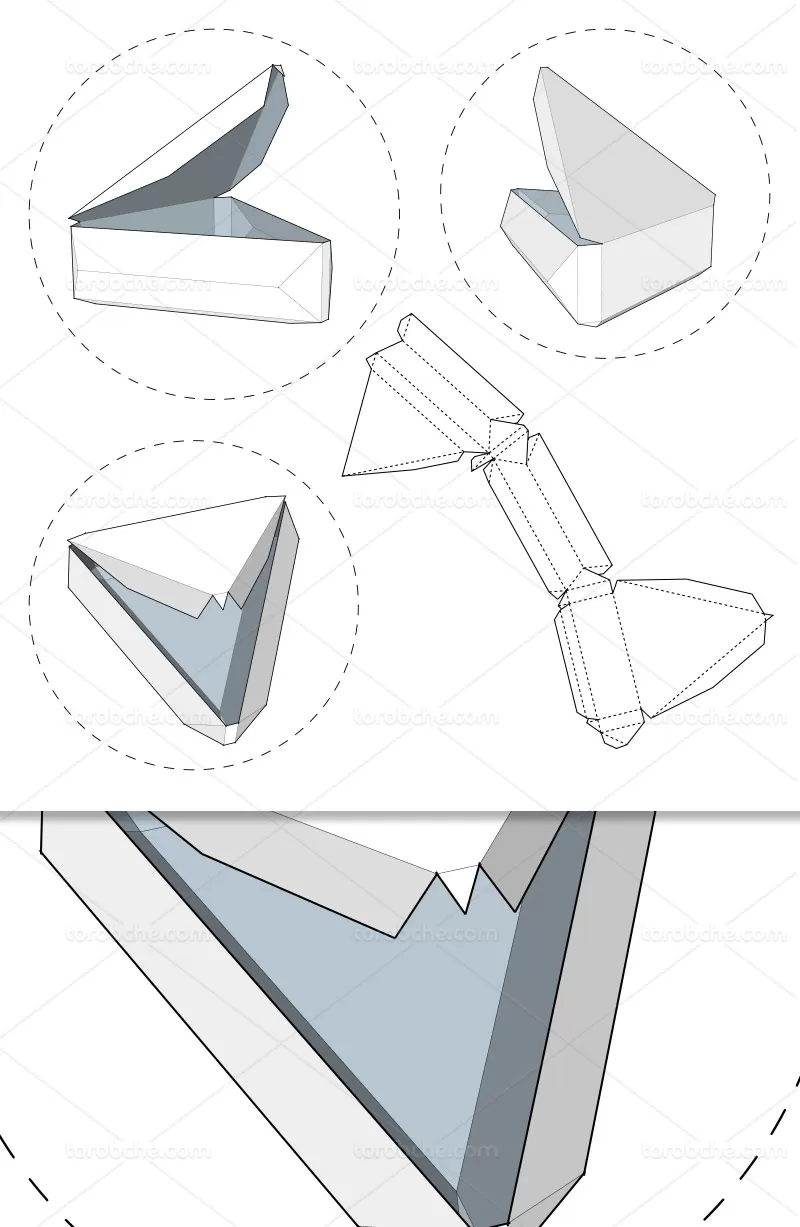 وکتور طرح گسترده جعبه سه ضلعی | گرافیک با طعم تربچه