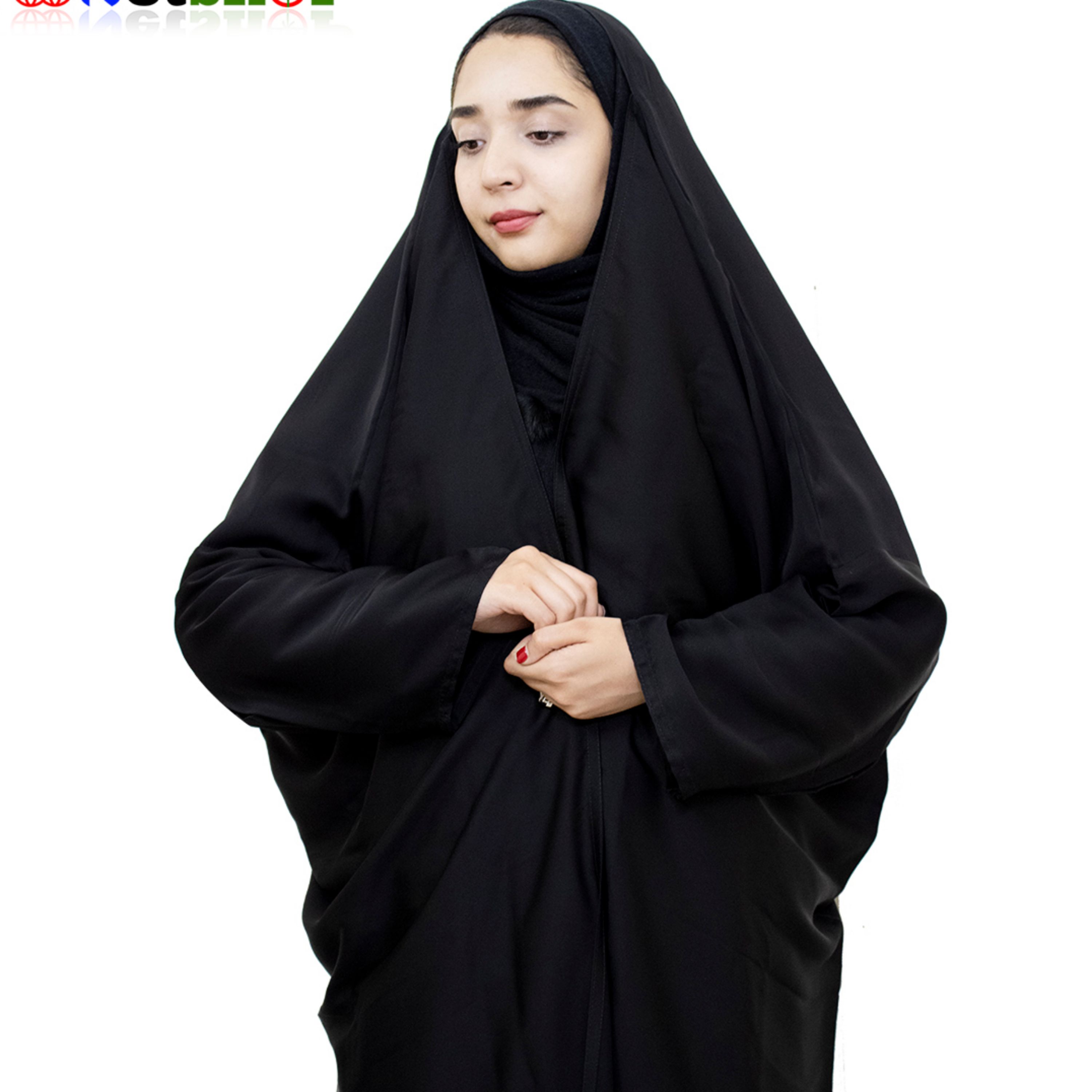 چادر اماراتی مشکی جنس کرپ تایتانیک درجه یک در سایزبندی