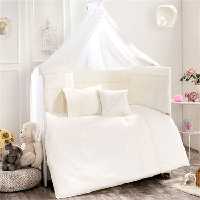 سرویس خواب پیرگاردین 9 تکه گارد دار نوزاد نوجوان دخترانه کرم رنگ  اصل ترکیه       pierre cardin   uyku setti