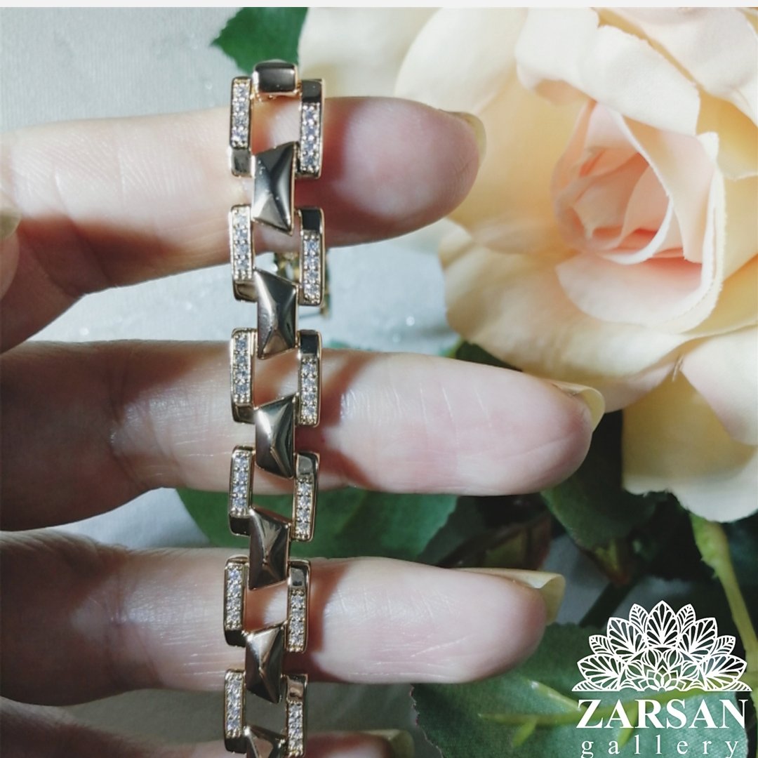 دستبند (ژوپینگ) با رنگ ثابت و آبکاری روکش طلای18 عیار در زرسان گالری 