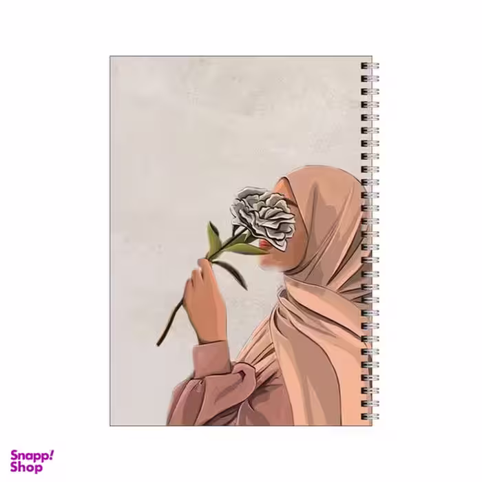 دفتر مشق 50 برگ بامبیلیپ طرح دختر و یک شاخه گل کد 7340232