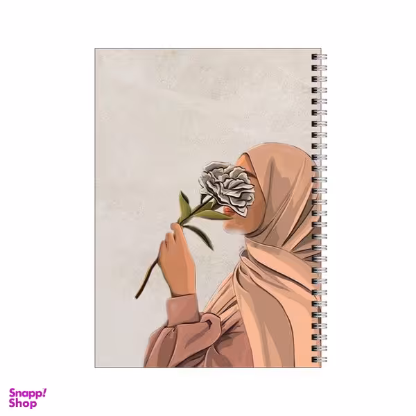 دفتر مشق 50 برگ بامبیلیپ طرح دختر و یک شاخه گل کد 7340232