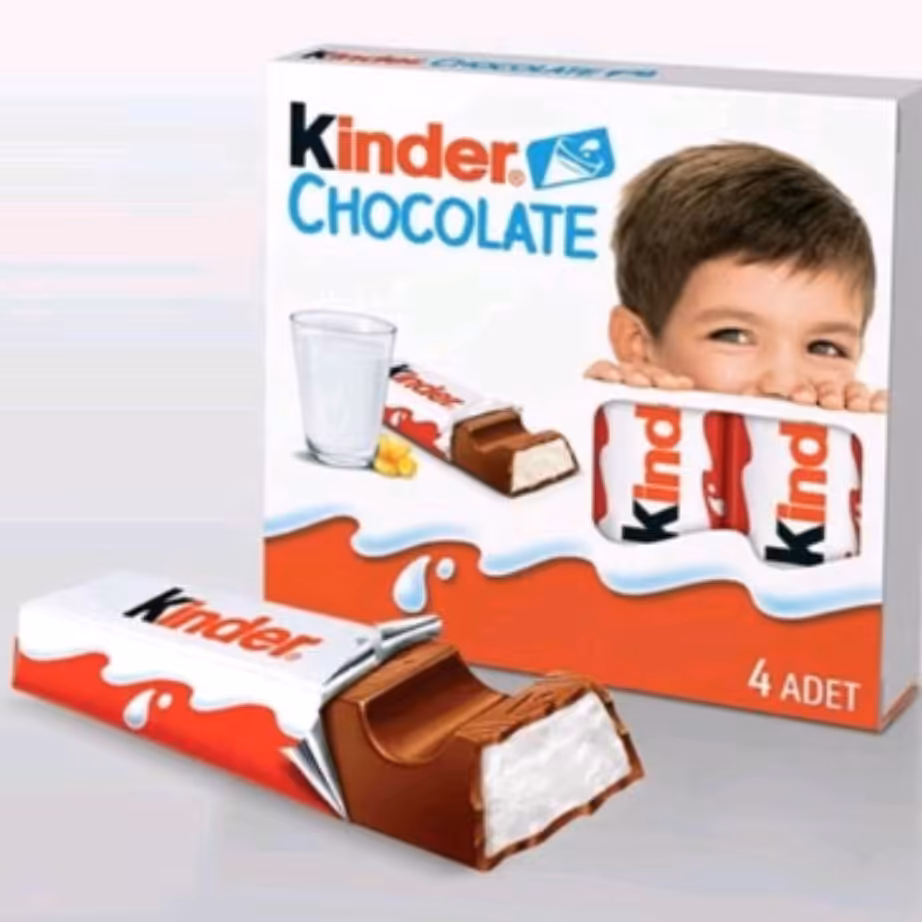 شیر شکلات کیندرkinder مدل bars بسته 4عددی 50گرمی