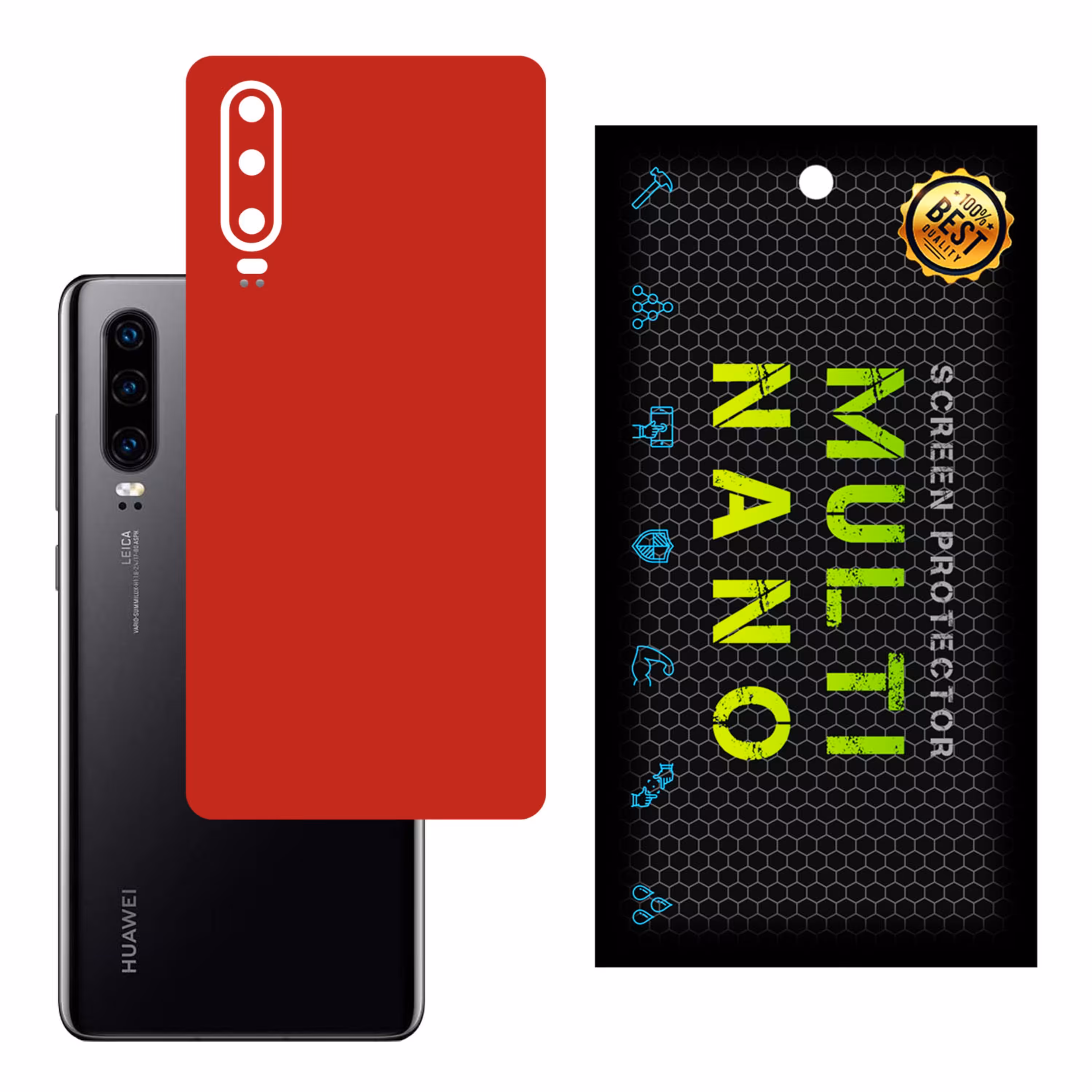 برچسب پوششی MultiNano مدل X-F1M-Red برای پشت موبایل هواوی P30