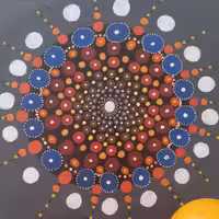 تابلو نقطه کوبی دایره ای زیبا.قابل اجرا روی بوم،ام دی اف، سفال و سنگ و چوب