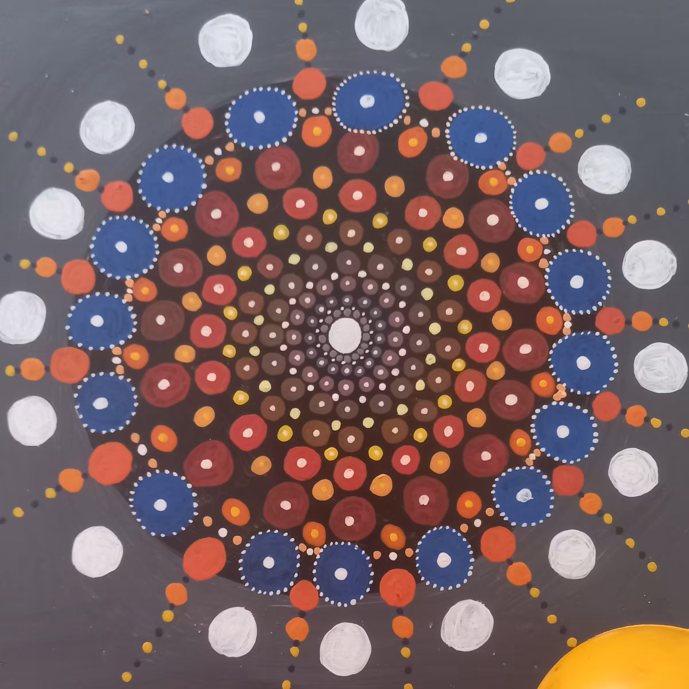 تابلو نقطه کوبی دایره ای زیبا.قابل اجرا روی بوم،ام دی اف، سفال و سنگ و چوب