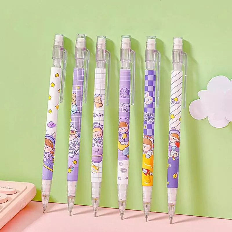 اتود فضانورد فانتزی مدادنوکی فضایی کیوت نوک 0.5 مداد نوکی کهکشانی دخترانه پسرانه مداد فشاری موشک سفینه بنفش سفید یک عدد