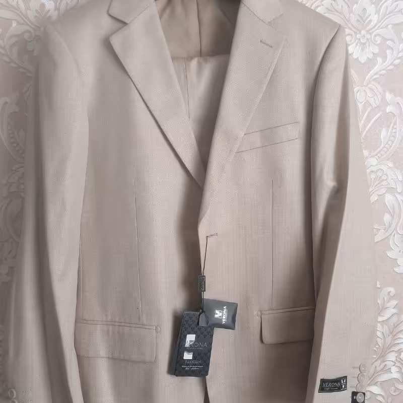 کت و شلوار مردانه رنگ نخودی سایز 48 