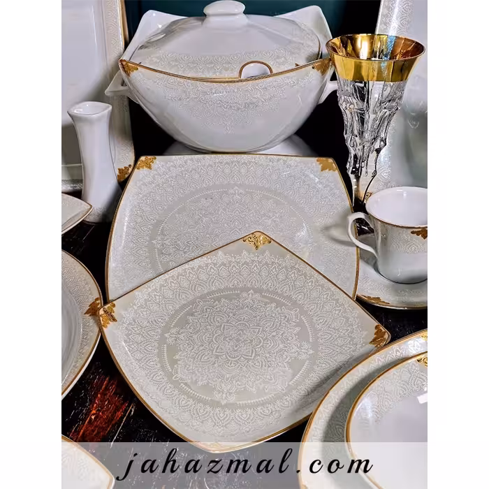 سرویس چینی پردیس طرح صحرا 105 پارچه کد 2046