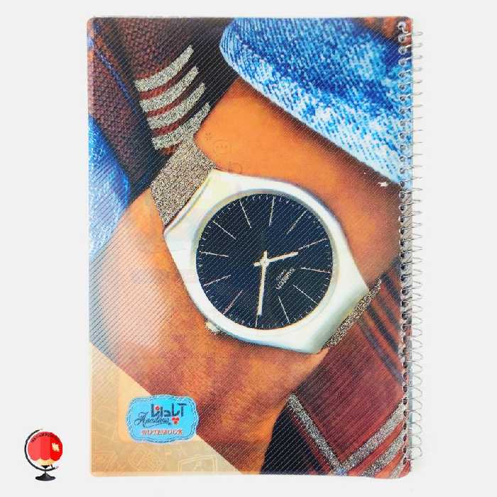 دفتر زبان سیمی دو خط 80 برگ طرح ساعت آپادانا