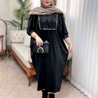مانتو مجلسی مخمل مدل عبایی خاتون