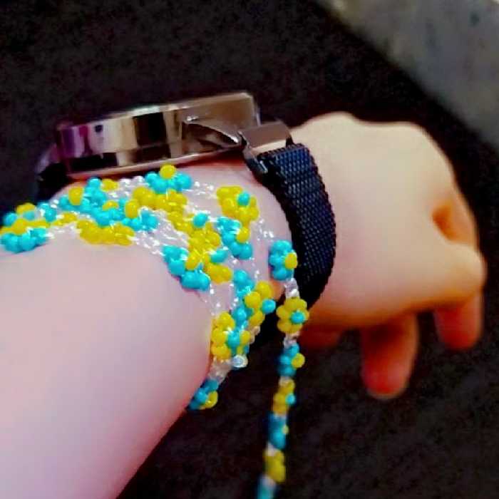 دستبند بابونه منجوقی