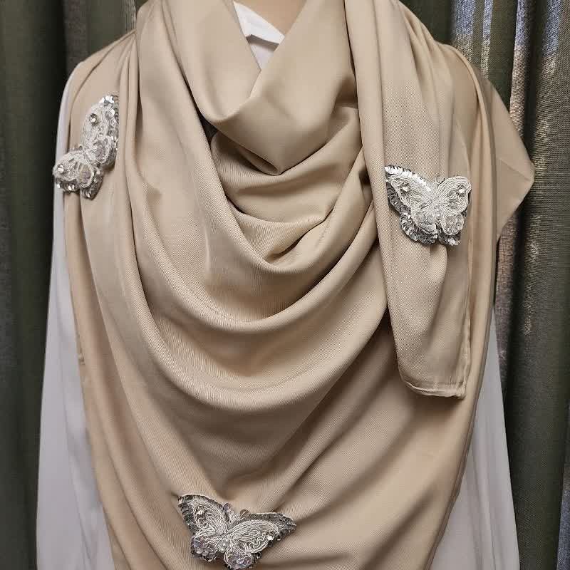 روسری مجلسی جواهر دوزی کرم