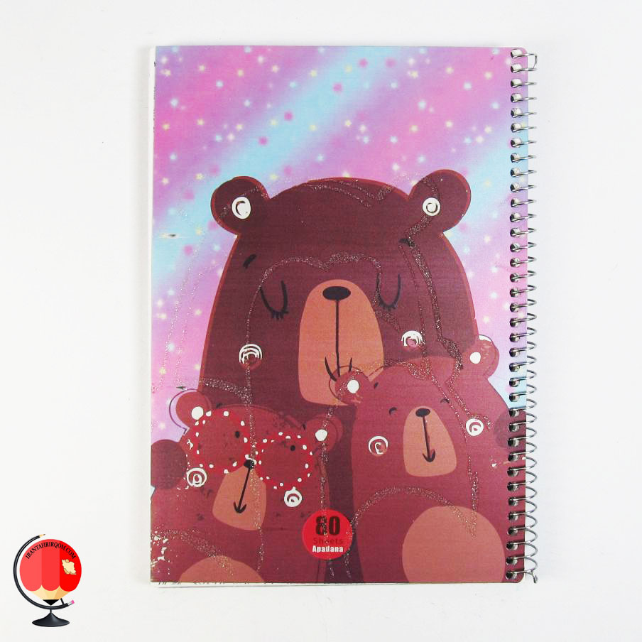 دفتر مشق 80 برگ سیمی طرح خرس آپادانا