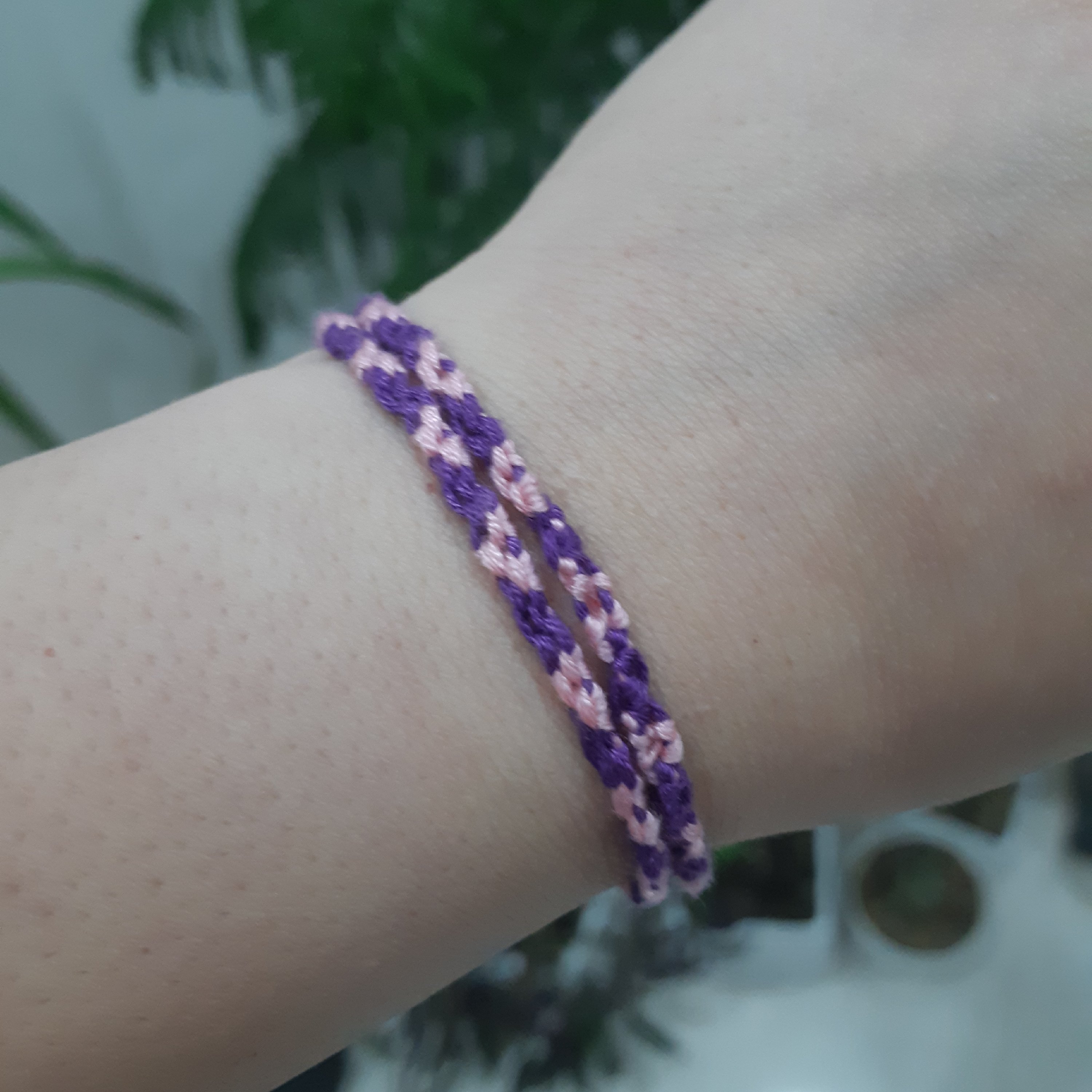 دستبند دوستی طرح دو رنگ دو ردیفه کد 08