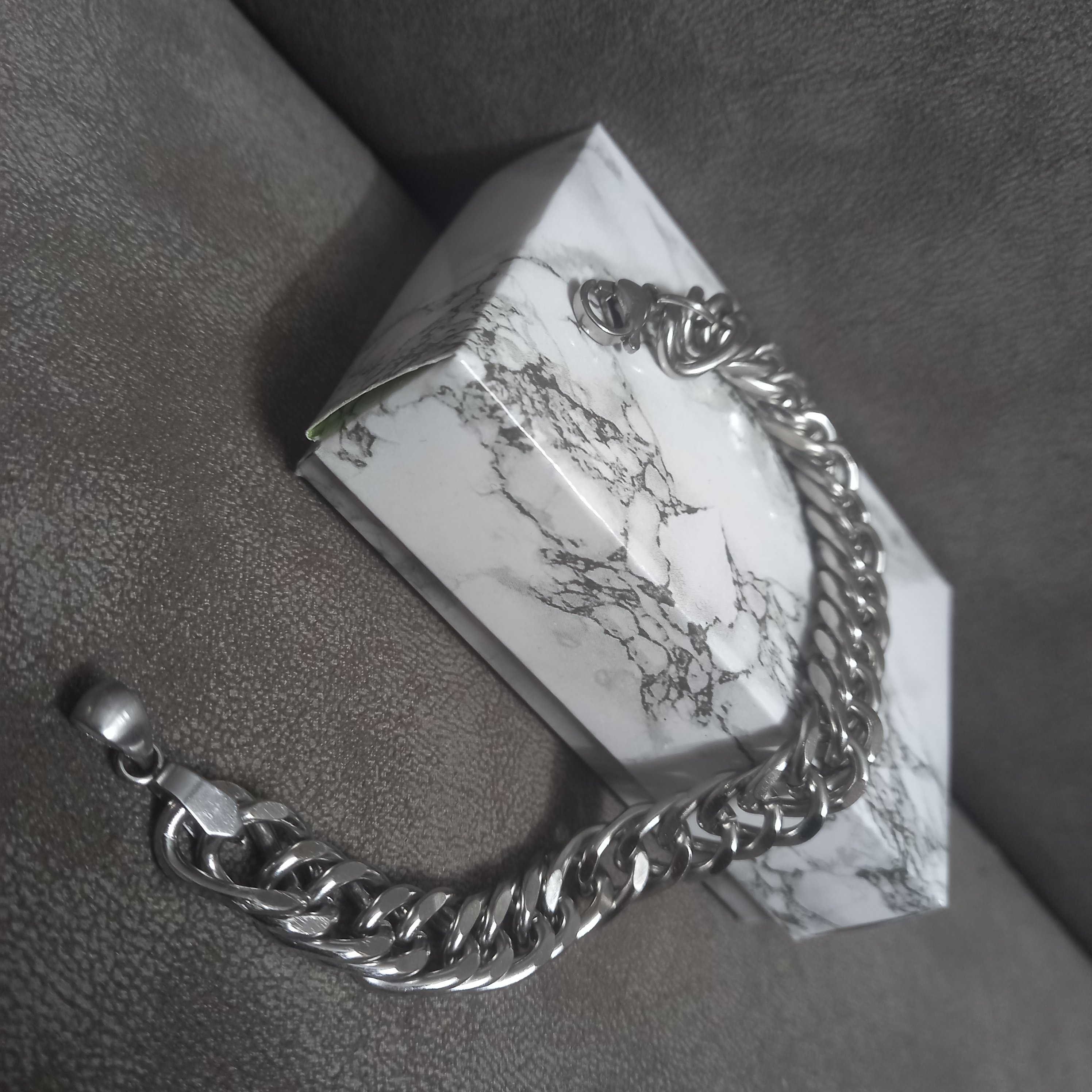 دستبند کارتیر دوبل استیل نقره ای 