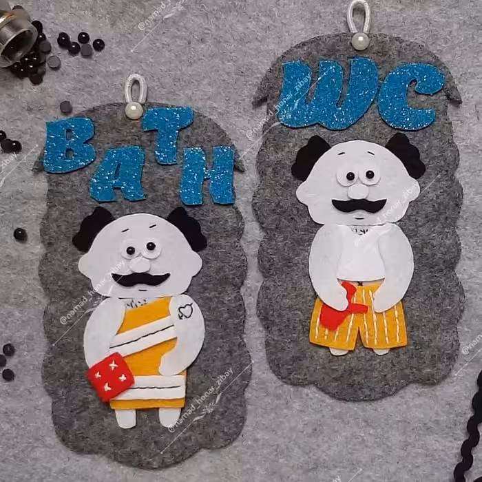 پک دوتایی نماد سرویس بهداشتی عروس و داماد نمدی