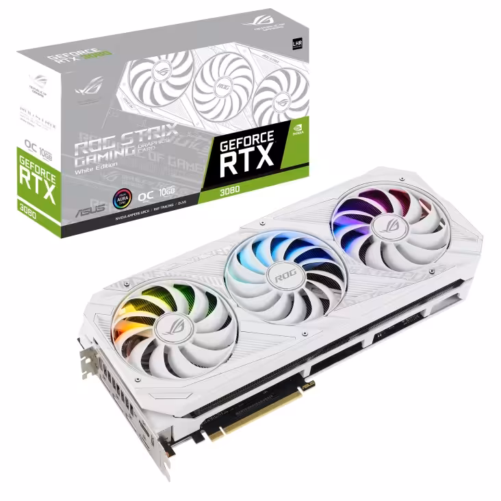 کارت گرافیک  ایسوس مدل ROG-STRIX-RTX3080-O10G-WHITE-V2 حافظه 10 گیگابایت