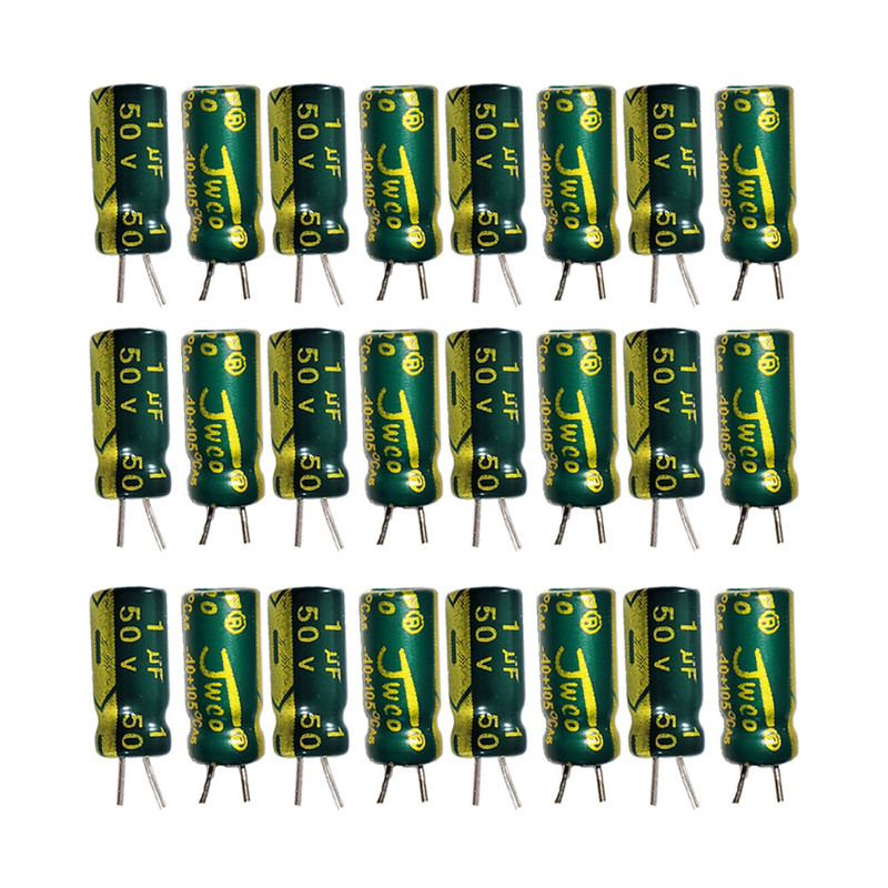 خازن الکترولیت 1 میکرو فاراد 50 ولت جی دبلیو کو کد SC03 بسته 24 عددی