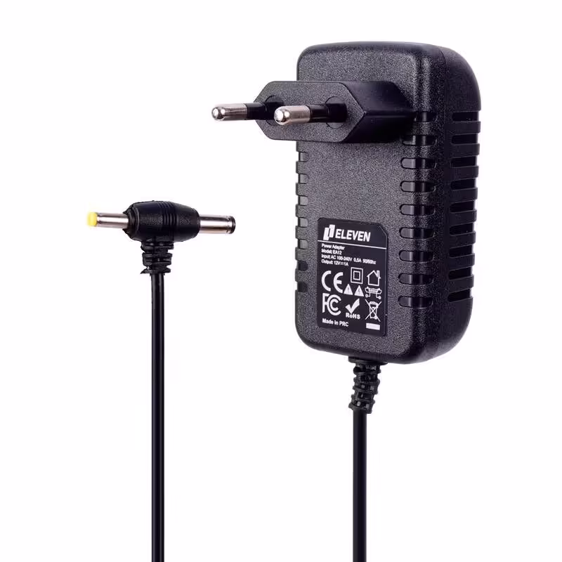 آداپتور برق Eleven ولتاژ 9 ولت و جریان 1 آمپر مجهز به دو سر سوزنی کوچک و بزرگ