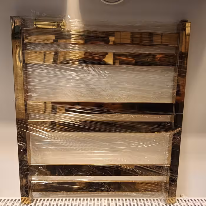 رادیاتور حوله خشک کن فلت 6 لول طلایی به همراه شیر فابریک