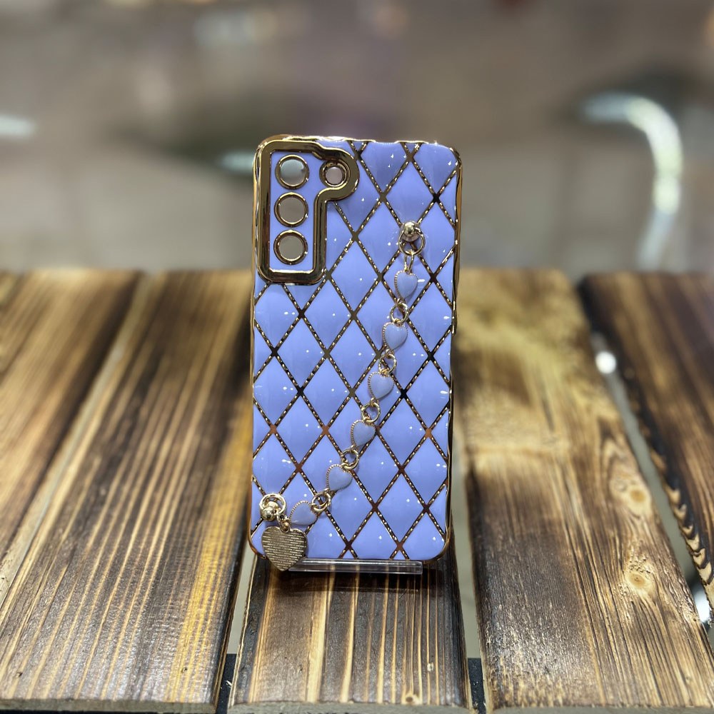 کاور مدل زنجیری مناسب برای گوشی موبایل سامسونگ Galaxy S21 FE رنگ ارغوانی