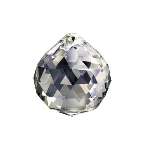 کریستال لوستر طرح گوی سفید متوسط بسته ده عددی