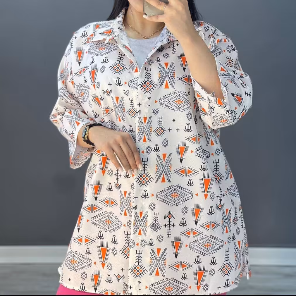 مانتو لنین طرح دار 