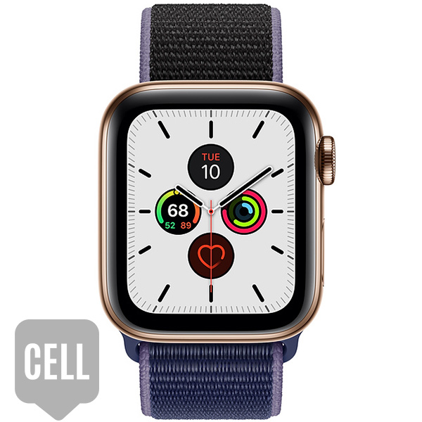 سری 5 استیل سلولار زنانه Gold Stainless Steel Case with Midnight Blue Sport Loop - Hiapple.ir