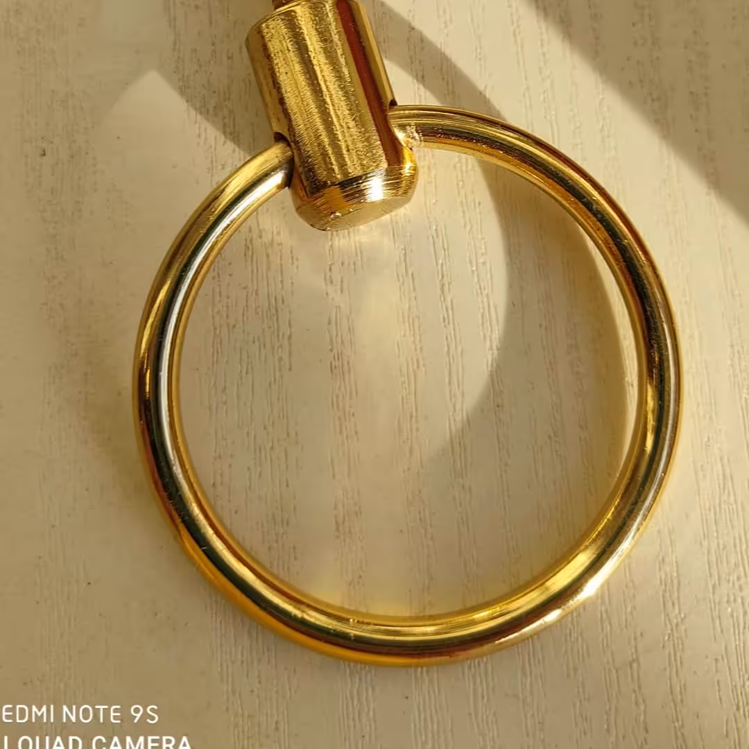 دستگیره حلقه ای طلایی قطر 5 سانت  یک سال ضمانت 