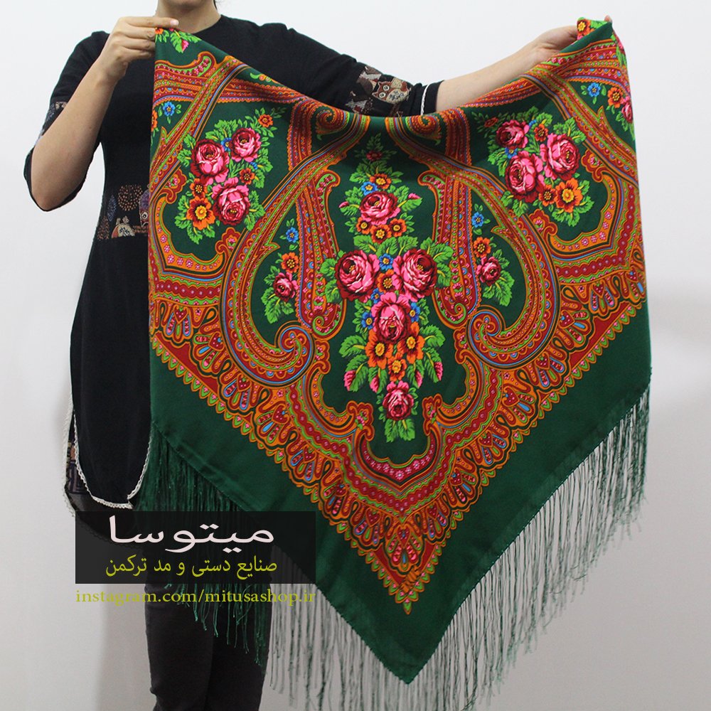 روسری ترکمن سبز