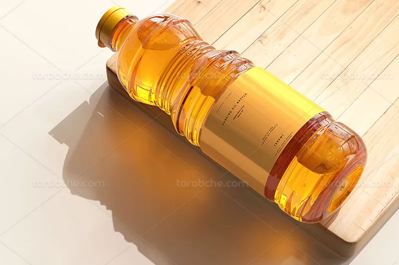 موکاپ بطری روغن لایه باز | گرافیک با طعم تربچه