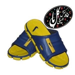 دمپایی پسرانه آرمین نایک زرد رویه سرمه ای