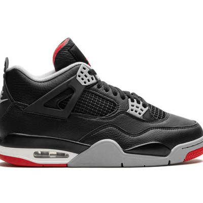 کتانی نایک ایر جردن4 مشکی طوسی قرمز Nike Air Jordan 4 Black Red Grey