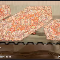 ست رانر جلومبل و عسلی ترمه ابریشمی طرح هما