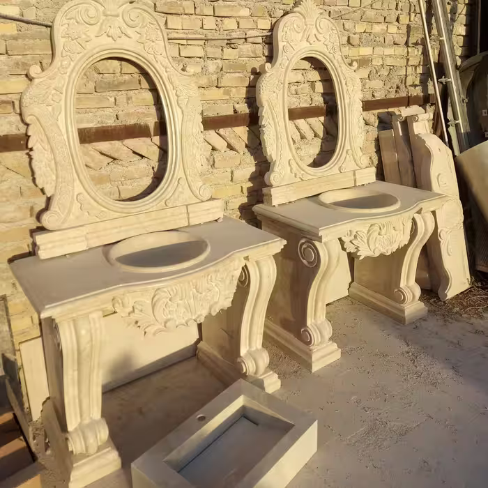 روشویی سنگی سلطنتی از سنگ دهبید