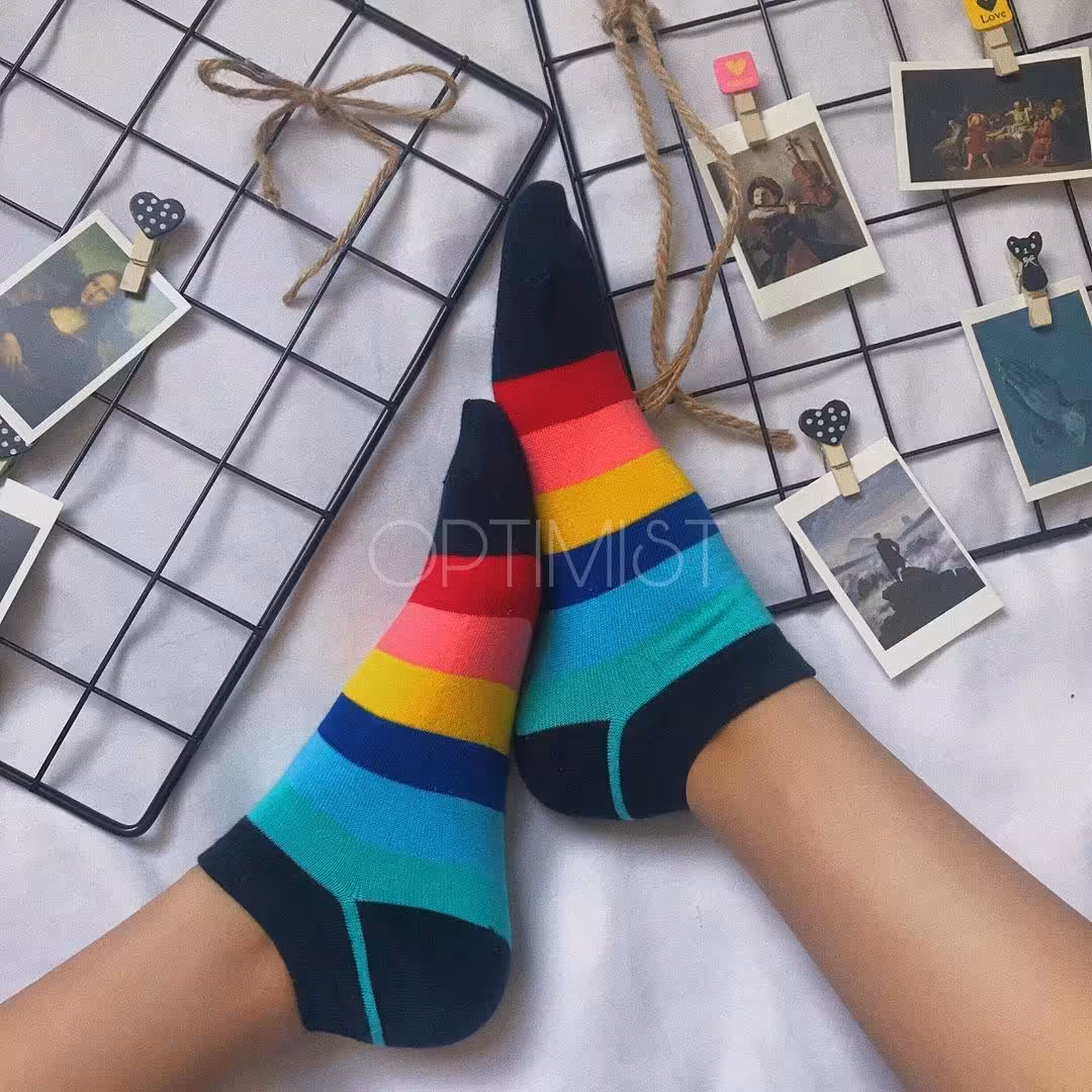 جوراب مچی رنگی رنگی نخ پنبه فری سایز