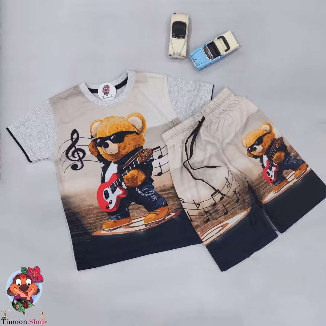 ست بچگانه تیشرت شلوارک مدل تدی