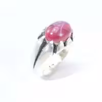 انگشتر نقره مردانه یاقوت سرخ استار کد 94201