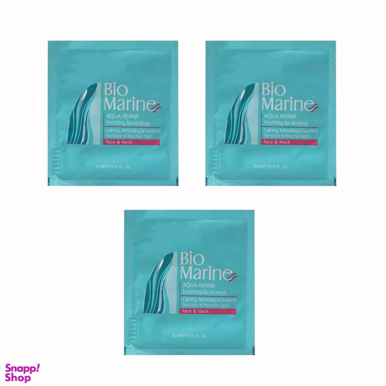 ماسک صورت بایومارین (Biomarine) مدل جلبک دریایی حجم 15 میلی‌لیتر بسته 3 عددی