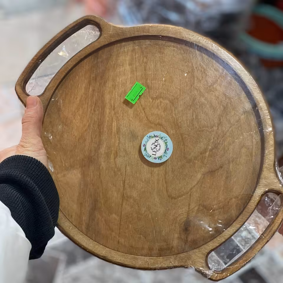 سینی چوبی  دسته دار کف تراش