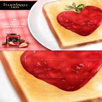 وکتور مربا توت فرنگی تبلیغاتی | گرافیک با طعم تربچه