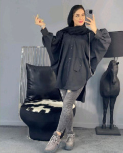 پانچو زنانه کتان مدل زنجیری زیبا وجذاب
