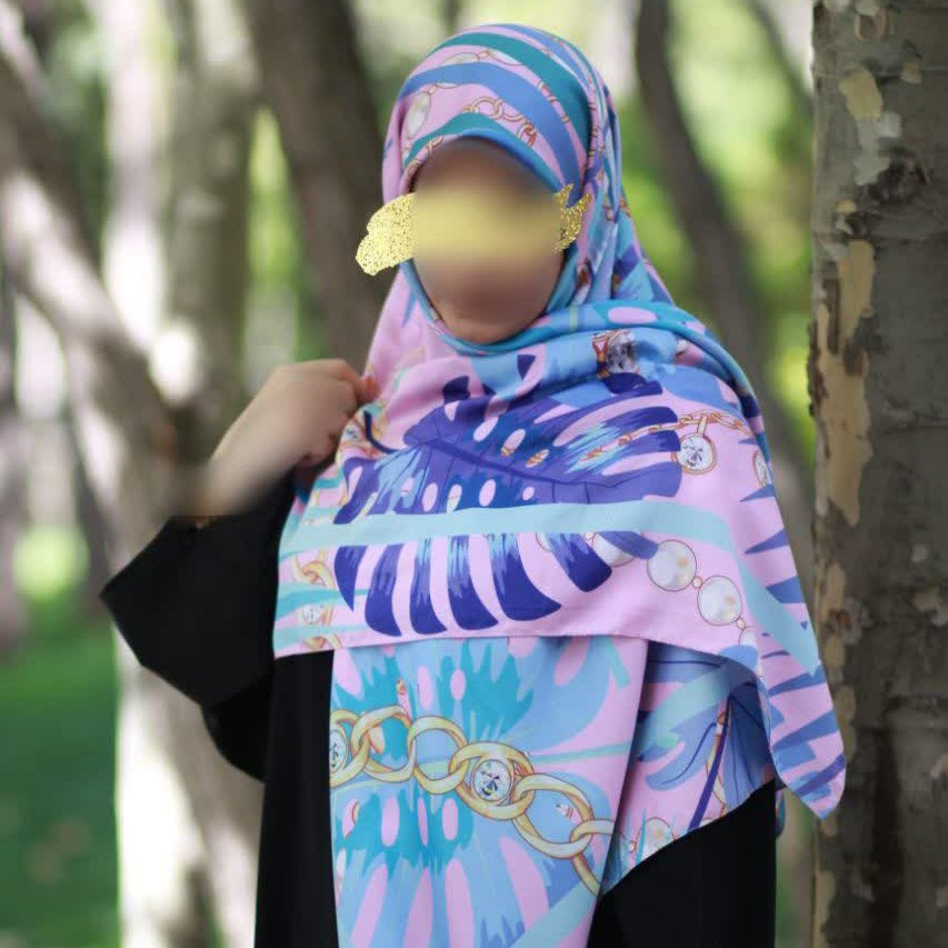 روسری نخ ابریشم توییل طرح برگ انجیری